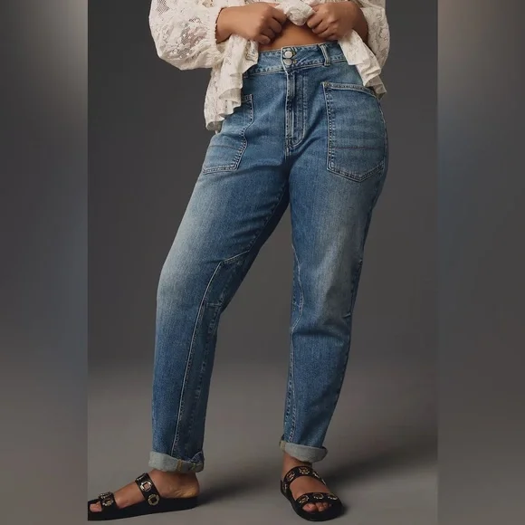 Anthropologie The Wanderer Mid-Rise Relaxed Jeans by Pilcro 27 - Picture 4 of 15